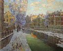The Griboedov Canal in St.Petersburg by Konstantin Gorbatov — hand-painted landscape oil painting reproduction on canvas