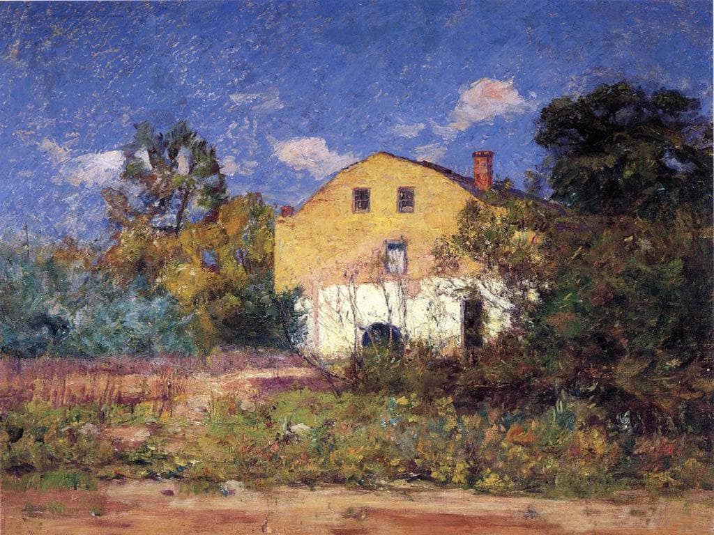 The Grist Mill by T. C. Steele — hand-painted architectural oil painting reproduction on canvas