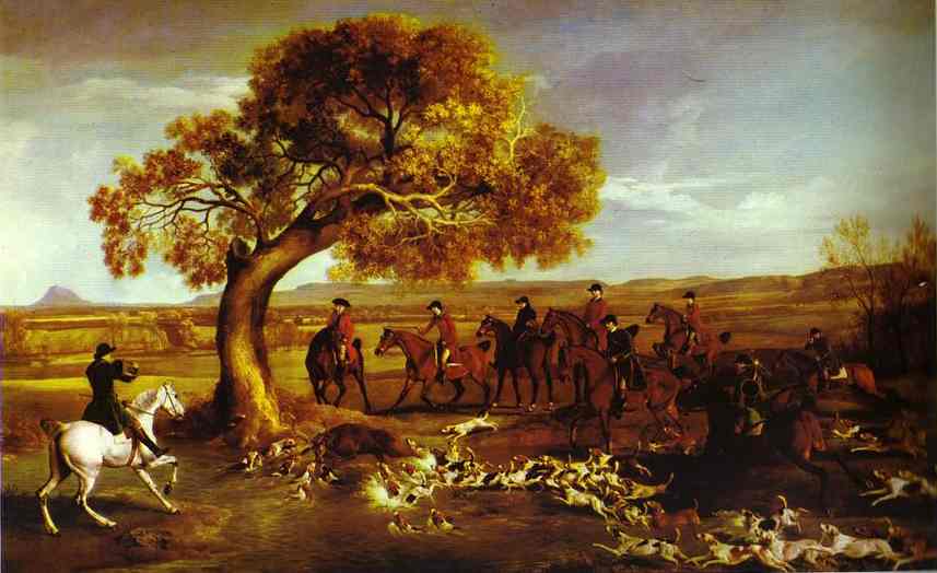 The Grosvenor Hunt by George Stubbs — hand-painted animal oil painting reproduction on canvas