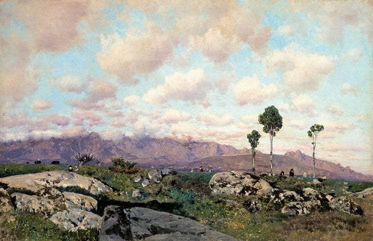 The Guadarrama from Nearby El Escorial by Martín Rico y Ortega — hand-painted botanical oil painting reproduction on canvas