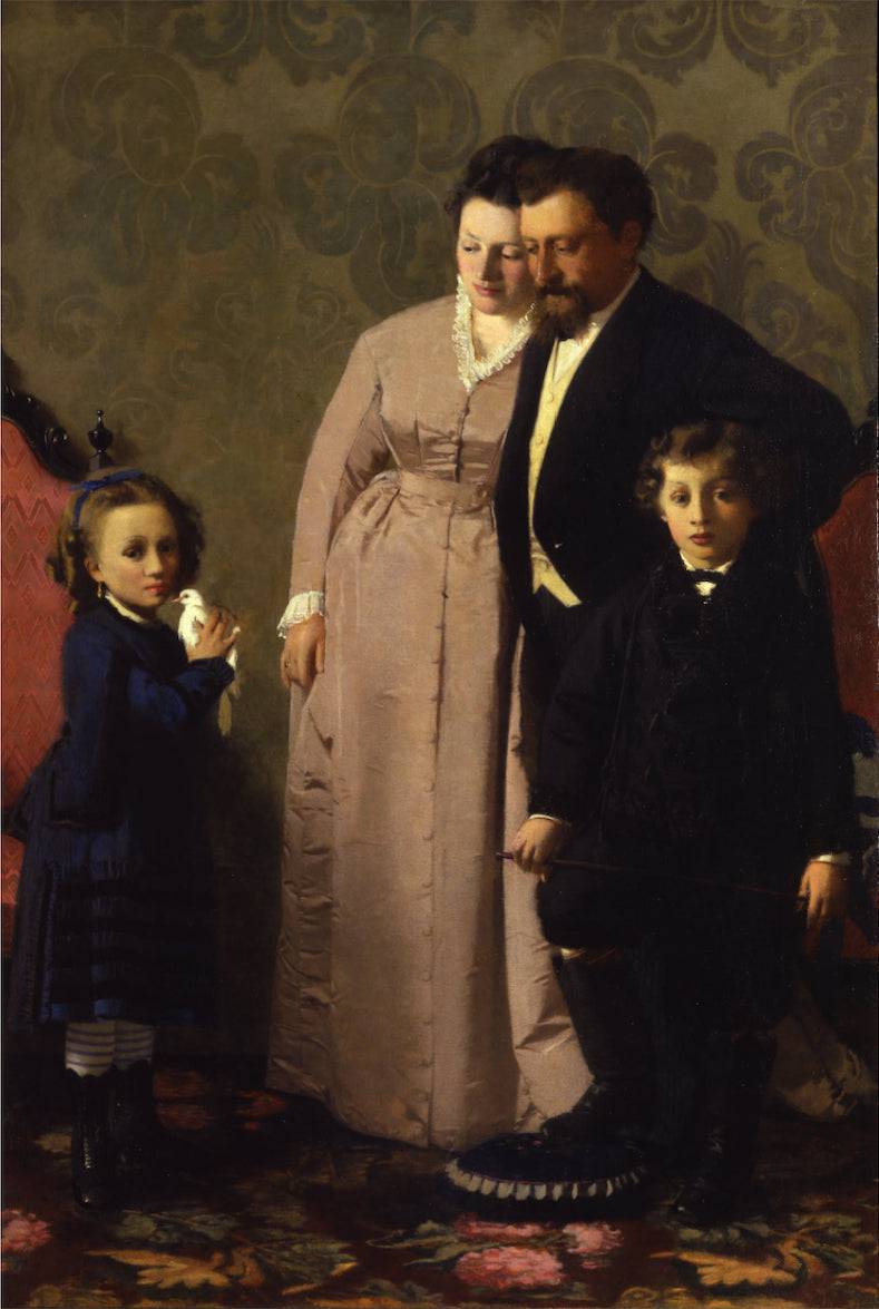 The Guidini family by Giacomo Favretto, hand-painted portrait oil painting reproduction on canvas