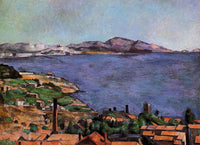 The Gulf of Marseille Seen from L'Estaque by Paul Cezanne — hand-painted landscape oil painting reproduction on canvas