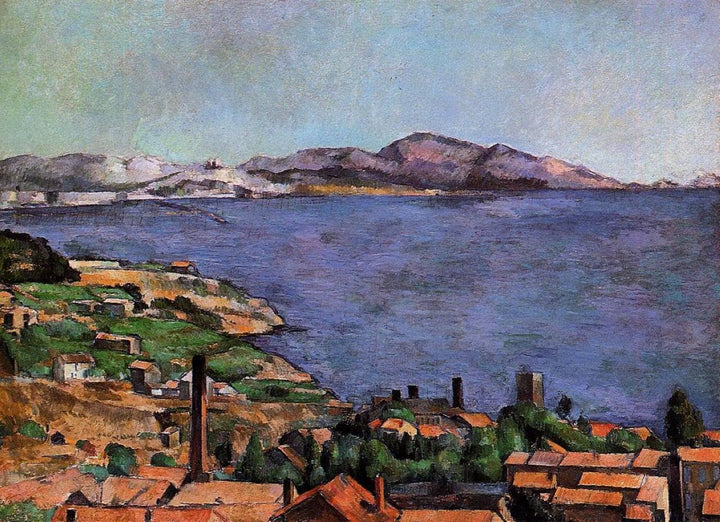 The Gulf of Marseille Seen from L'Estaque by Paul Cezanne — hand-painted landscape oil painting reproduction on canvas