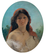 The gypsy woman by Gerolamo Induno — hand-painted portrait oil painting reproduction on canvas