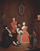 The hairdresser by Pietro Longhi — group oil painting wall art, Rococo