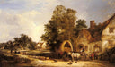 The Half Way House, Thatcham by William Shayer — hand-painted animal oil painting reproduction on canvas