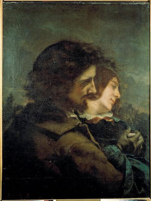 The Happy Lovers by Gustave Courbet — hand-painted portrait oil painting reproduction on canvas