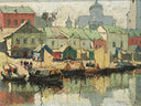 The Harbor by Konstantin Gorbatov — hand-painted landscape oil painting reproduction on canvas