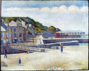 The Harbour and the Quays at Port-en-Bessin by Georges Seurat — hand-painted architectural oil painting reproduction on canvas