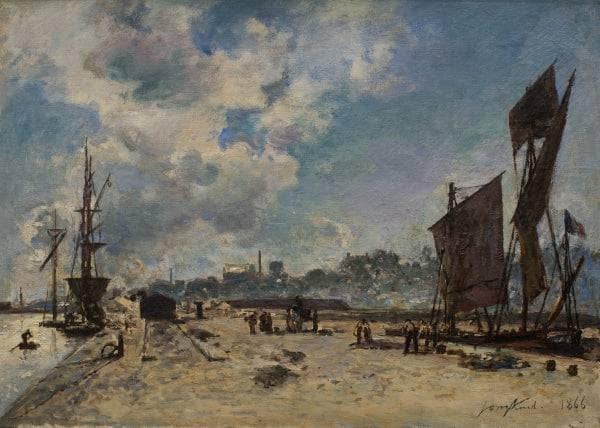 The Harbour in Harfleur on gallery wrap