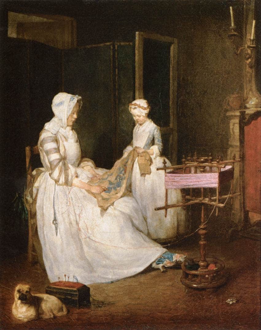 The Hard Working Mother - Jean-Baptiste-Simeon Chardin