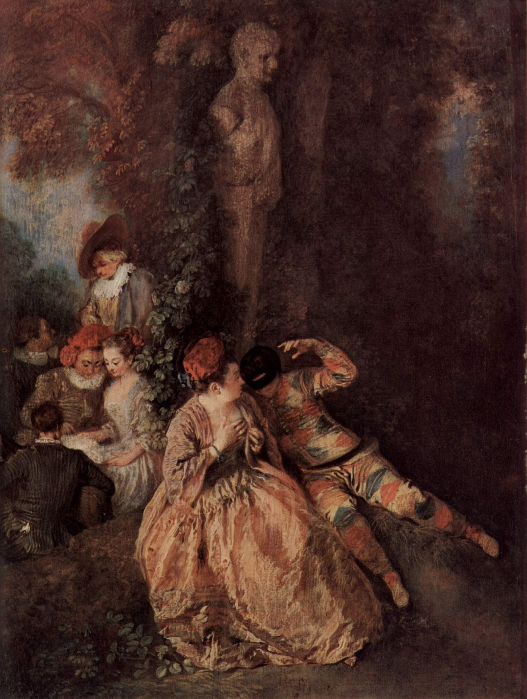 The Harlequin by Antoine Watteau — hand-painted cultural oil painting reproduction on canvas