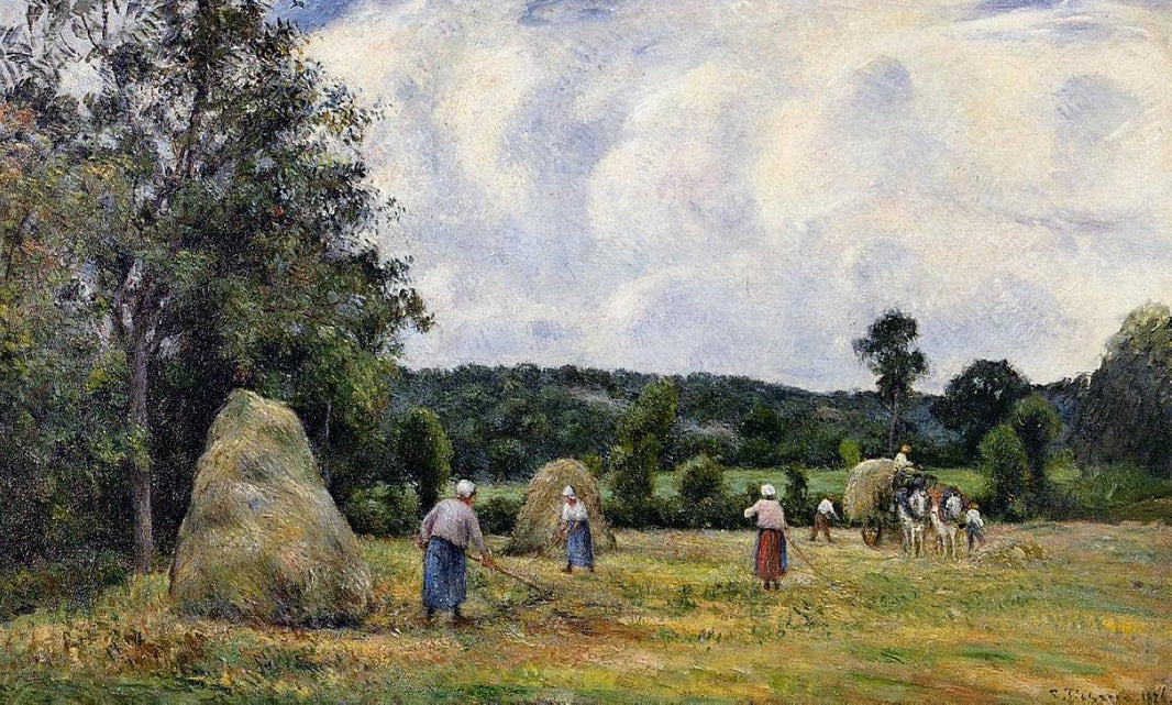 The Harvest at Montfoucault 2 by Camille Pissarro — hand-painted botanical oil painting reproduction on canvas