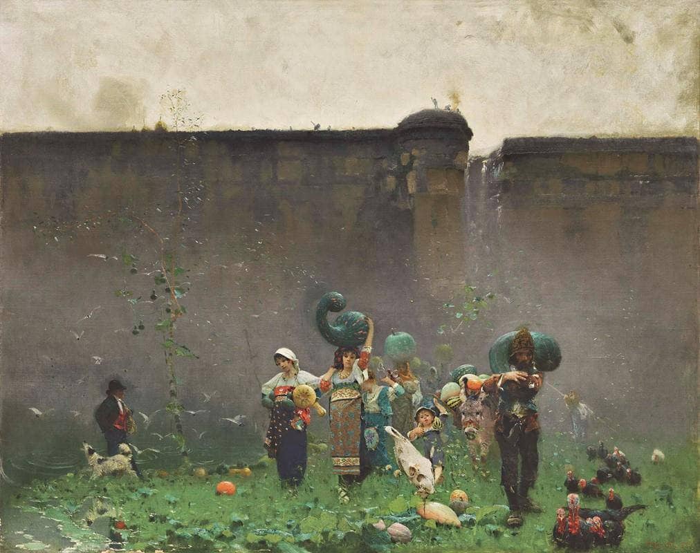 The harvest of pumpkins