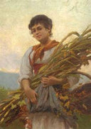 The harvest by Vittorio Tessari — hand-painted portrait oil painting reproduction on canvas