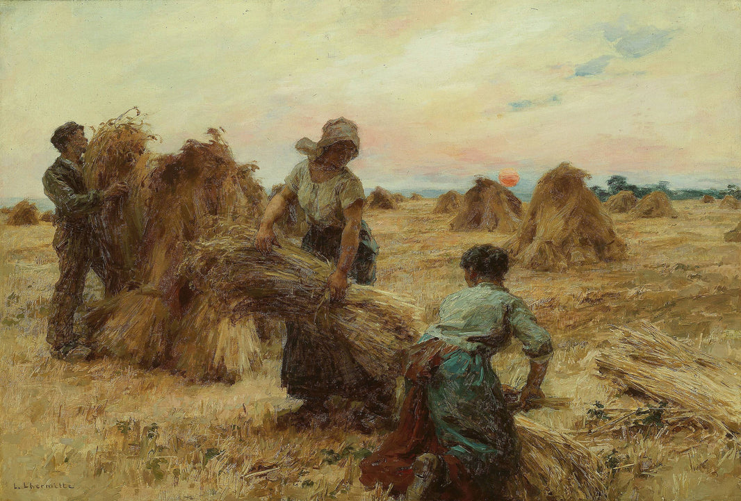 The Harvesters by Léon Augustin Lhermitte — hand-painted landscape oil painting reproduction on canvas