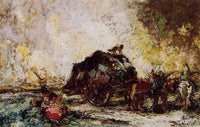 The Hay Card by Adolphe Joseph Thomas Monticelli — hand-painted landscape oil painting reproduction on canvas
