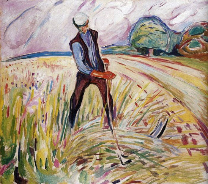 The Haymaker by Edvard Munch — hand-painted landscape oil painting reproduction on canvas