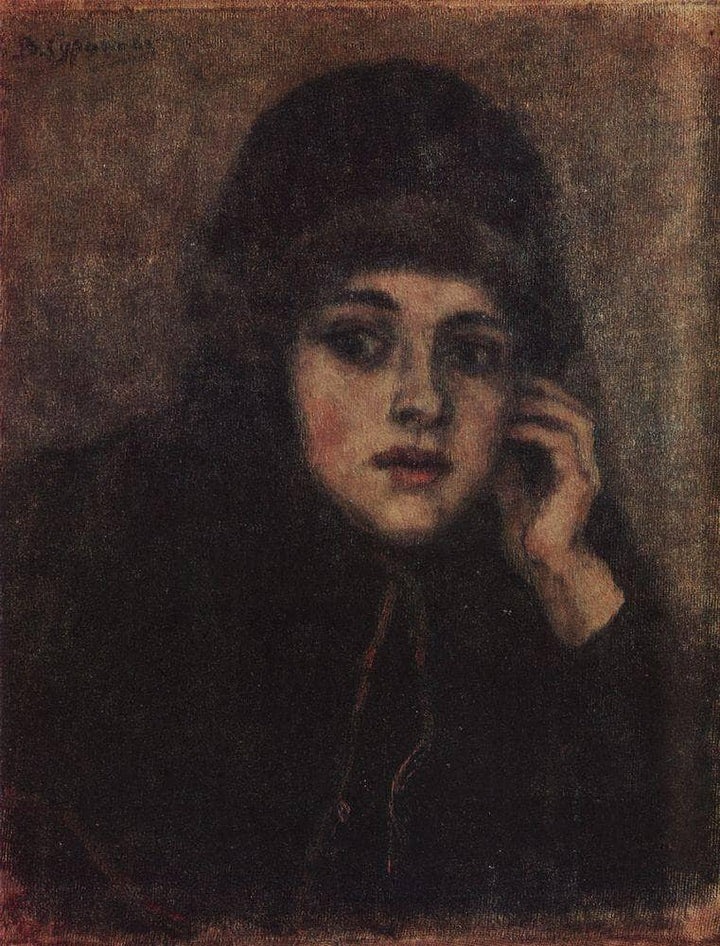 The head of nun by Vasily Surikov — hand-painted portrait oil painting reproduction on canvas