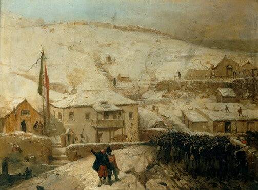 The Headquarters of the Piedmontese in the Crimea - Gerolamo Induno