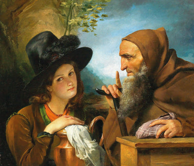 The hermit and the girl by François-Joseph Navez — oil painting reproduction