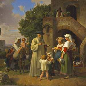 The hermit of Terracina distributing alms