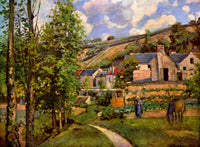 The Hermitage at Pontoise by Camille Pissarro — hand-painted landscape oil painting reproduction on canvas