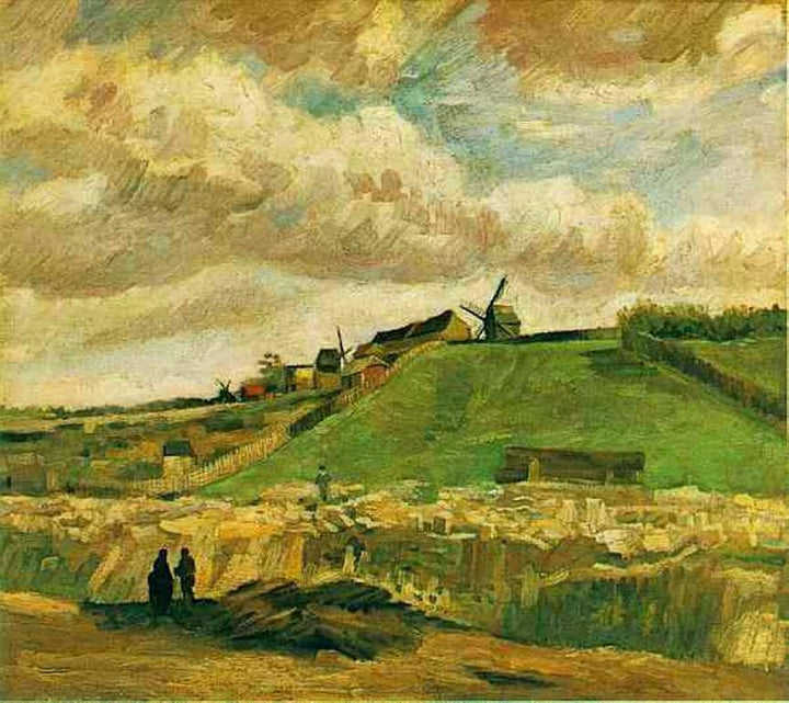 The Hill of Montmartre with Quarry by Vincent van Gogh — hand-painted botanical oil painting reproduction on canvas