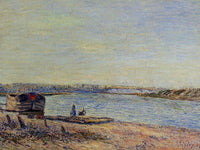 The Hills of Veneux, Seen from Saint Mammes by Alfred Sisley — hand-painted landscape oil painting reproduction on canvas