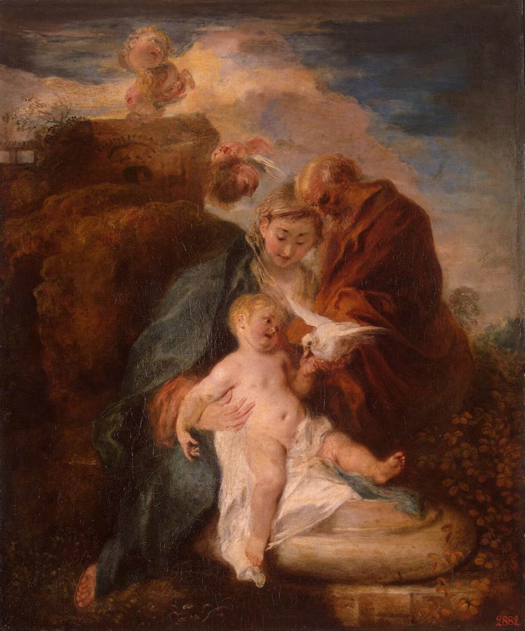 The Holy Family by Antoine Watteau — hand-painted cultural oil painting reproduction on canvas