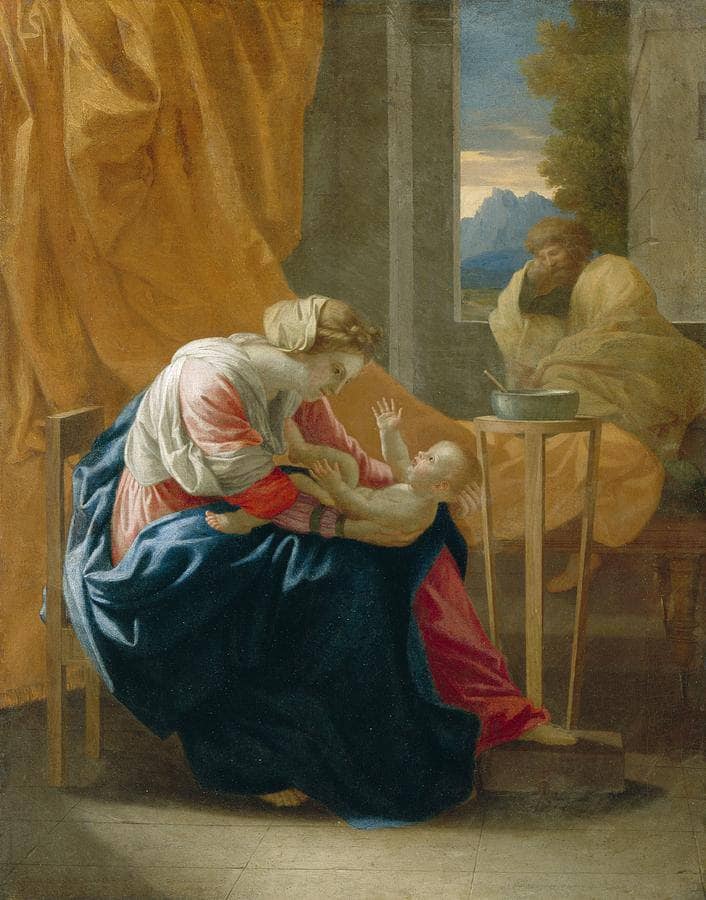 The Holy Family by Nicolas Poussin — hand-painted portrait oil painting reproduction on canvas