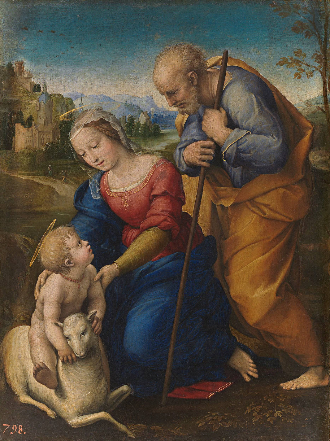 The Holy Family with a Lamb by Raphael — hand-painted cultural oil painting reproduction on canvas