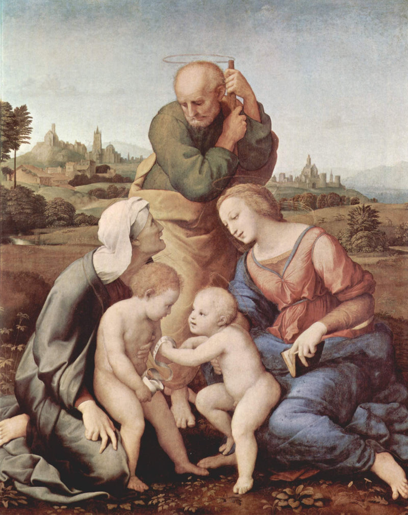 The Holy Family with Saints Elizabeth and John on gallery wrap
