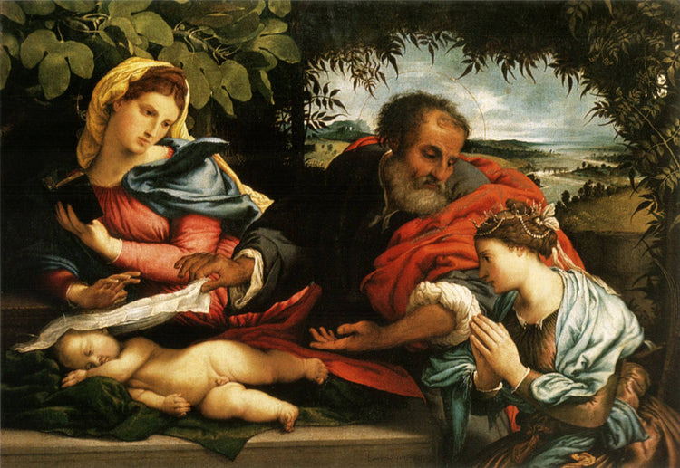 The Holy Family with St. Catherine of Alexandria - Lorenzo Lotto