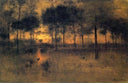 The Home of the Heron by George Inness — hand-painted landscape oil painting reproduction on canvas