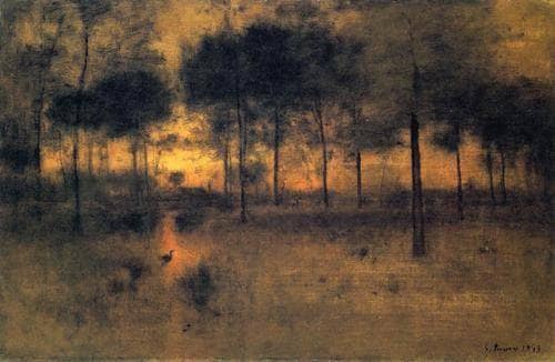 The Home of the Heron by George Inness — hand-painted landscape oil painting reproduction on canvas