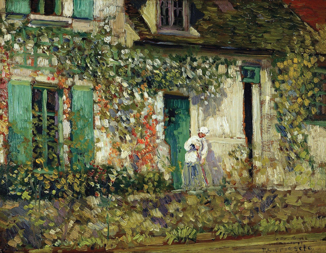 The House in Giverny by Frederick Carl Frieseke — hand-painted architectural oil painting reproduction on canvas
