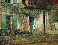 The House in Giverny by Frederick Carl Frieseke — hand-painted architectural oil painting reproduction on canvas