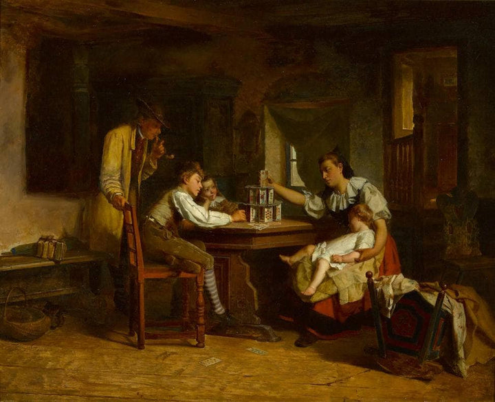 The house of cards by Theodore Gerard — hand-painted still oil painting reproduction on canvas
