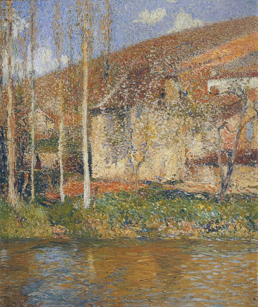 The House on Water by Henri Martin — hand-painted architectural oil painting reproduction on canvas