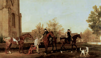 The Hunters leave Southill by George Stubbs — hand-painted animal oil painting reproduction on canvas
