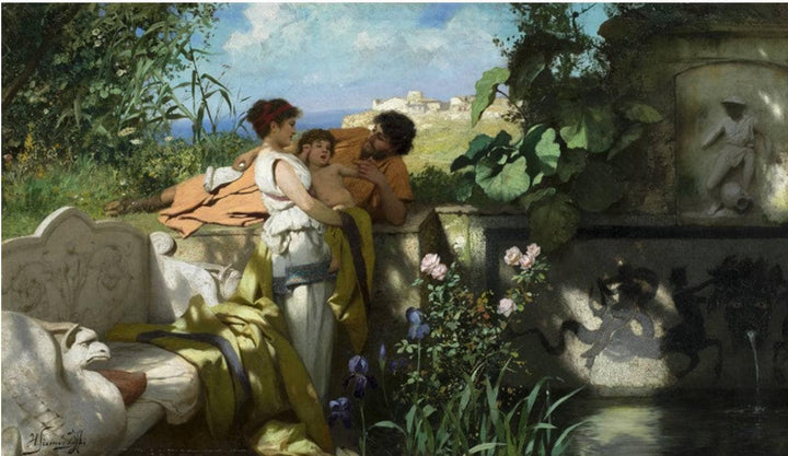 The Idyll by Henryk Siemiradzki — hand-painted botanical oil painting reproduction on canvas