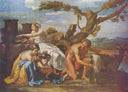The Infant Jupiter Nurtured by the Goat Amalthea by Nicolas Poussin — hand-painted cultural oil painting reproduction on canvas