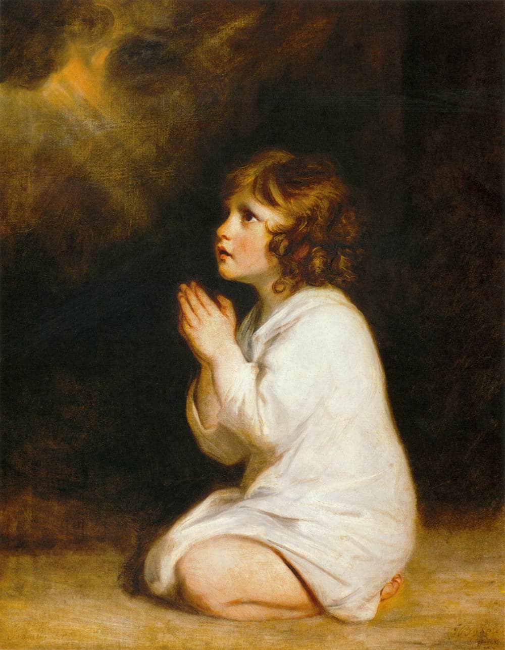 The Infant Samuel by Joshua Reynolds, hand-painted portrait oil painting reproduction on canvas