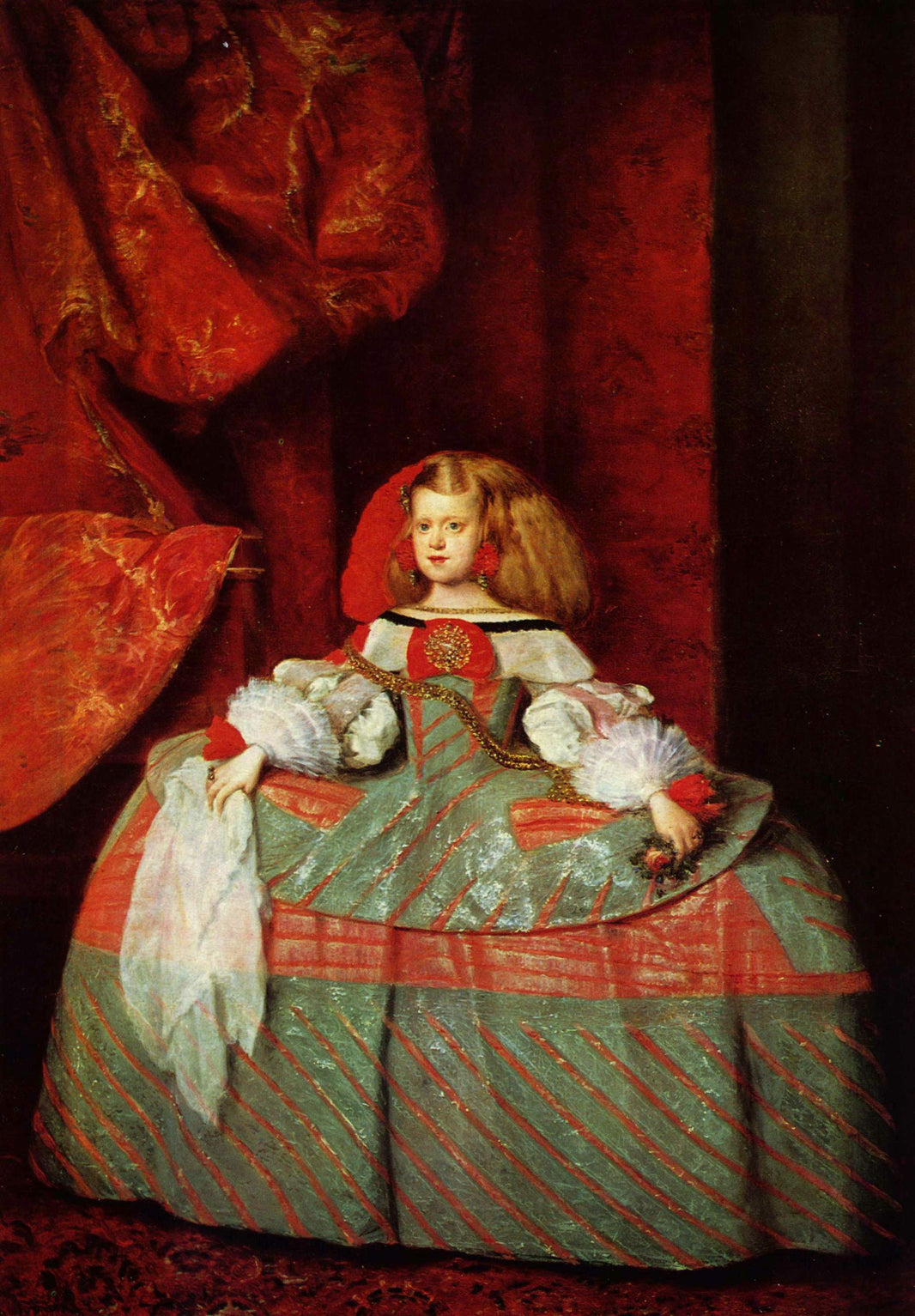 The Infanta Maria Marguerita in Pink by Diego Velazquez — hand-painted portrait oil painting reproduction on canvas