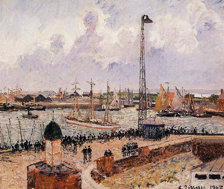 The Inner Harbor, Havre by Camille Pissarro — hand-painted landscape oil painting reproduction on canvas