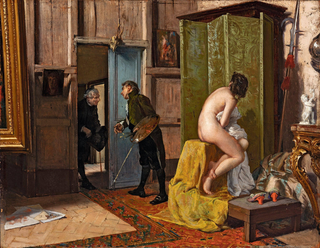 The inopportune visit by Eduardo Zamacois — hand-painted portrait oil painting reproduction on canvas