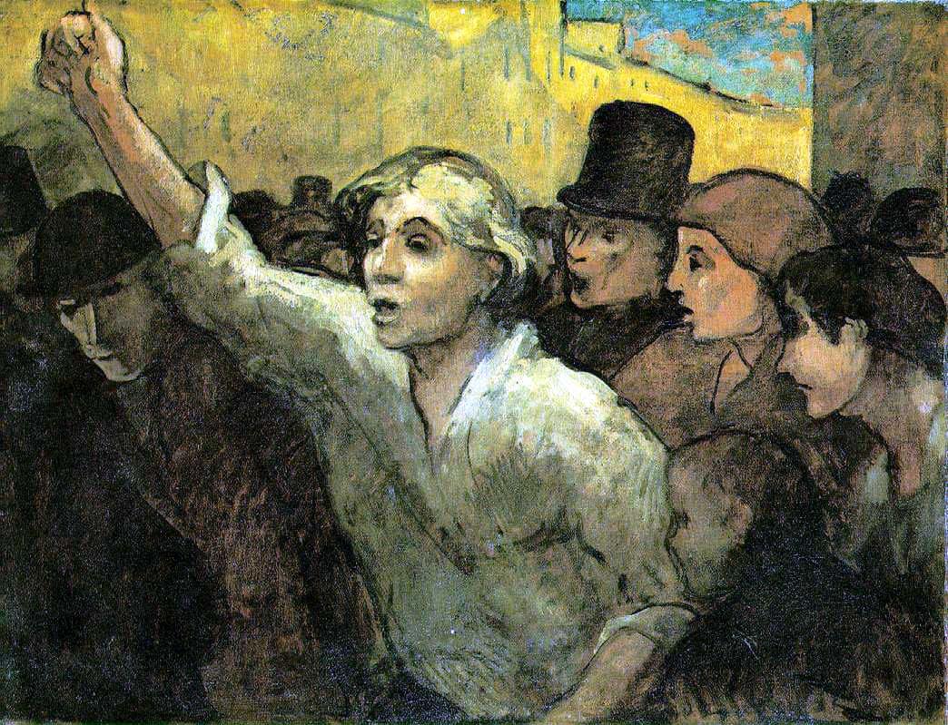 The Insurrection by Honore Daumier — hand-painted cultural oil painting reproduction on canvas