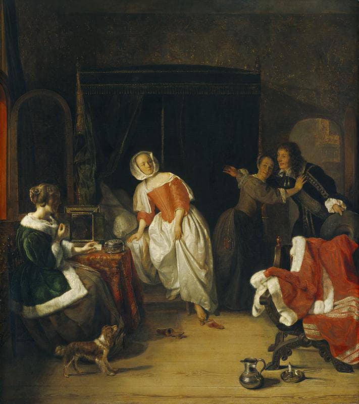 The Intruder by Gabriel Metsu — hand-painted portrait oil painting reproduction on canvas