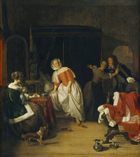 The Intruder by Gabriel Metsu — hand-painted portrait oil painting reproduction on canvas